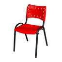 Ver imagem 3 de Cadeira Iso Base Preto Escola, Escritório Vermelho Kit 5 Un