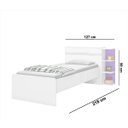 Ver imagem 5 de Kit 3x1 Para Quarto Com Bicama Cama de Solteiro Branca com Cama Auxiliar e Cabeceira com Baú Interno