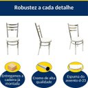 Ver imagem 3 de Kit 6 Cadeiras de Cozinha Redonda Reforçada Cromada Assento Grosso Branco