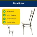Ver imagem 7 de Kit 6 Cadeiras de Cozinha Redonda Reforçada Cromada Assento Grosso Branco