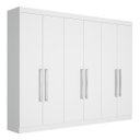 Ver imagem 2 de Guarda Roupa Casal 6 Portas 4 Gavetas - Alba-Branco Acetinado - Made Marcs