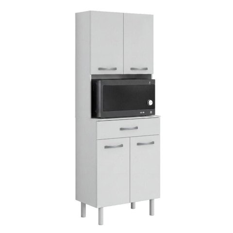 Armário de Cozinha Paneleiro Aries 4 Portas 1 Gaveta 1 Prateleira MDP 61cm Branco