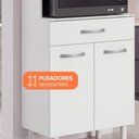 Ver imagem 2 de Armário de Cozinha Paneleiro Aries 4 Portas 1 Gaveta 1 Prateleira MDP 61cm Branco