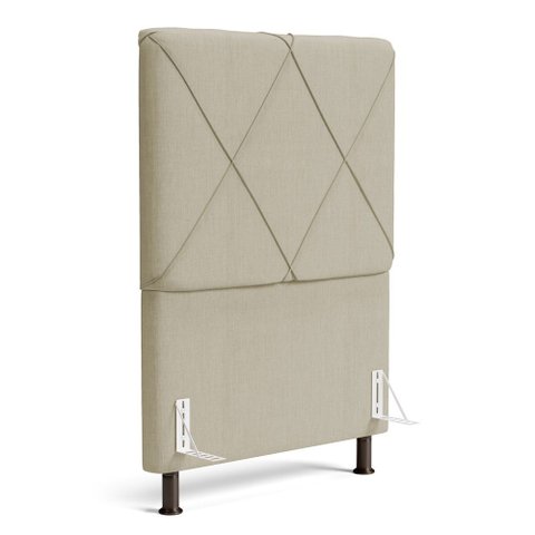 Cabeceira Cama Box Solteiro Mel 90cm com Frame Linho Bege - Abmaza