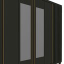 Ver imagem 7 de Guarda Roupa Casal Ripado 6 Portas 4 Gavetas com Espelho Absolut New 100% MDF Cinza/Grafite