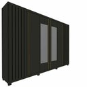 Ver imagem 3 de Guarda Roupa Casal Ripado 6 Portas 4 Gavetas com Espelho Absolut New 100% MDF Cinza/Grafite