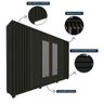 Guarda Roupa Casal Ripado 6 Portas 4 Gavetas com Espelho Absolut New 100% MDF - 13