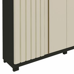 Guarda Roupa Casal Ripado 6 Portas 4 Gavetas com Espelho Absolut New 100% MDF - 4