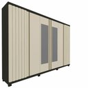 Ver imagem 2 de Guarda Roupa Casal Ripado 6 Portas 4 Gavetas com Espelho Absolut New 100% MDF