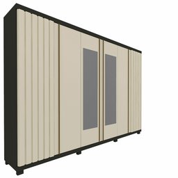 Guarda Roupa Casal Ripado 6 Portas 4 Gavetas com Espelho Absolut New 100% MDF - 2