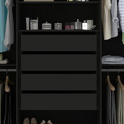 Guarda Roupa Casal Ripado 6 Portas 4 Gavetas com Espelho Absolut New 100% MDF - 5