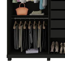 Guarda Roupa Casal Ripado 6 Portas 4 Gavetas com Espelho Absolut New 100% MDF - 6