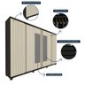 Guarda Roupa Casal Ripado 6 Portas 4 Gavetas com Espelho Absolut New 100% MDF - 10