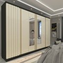 Ver imagem 1 de Guarda Roupa Casal Ripado 6 Portas 4 Gavetas com Espelho Absolut New 100% MDF
