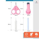 Ver imagem 2 de Kit Higiene Bebe 4 Peças com Estojo Cortador Pinça e Lixa Rosa