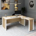 Ver imagem 1 de Mesa em L Executiva Diretor Direita 160cm x 170cm com Caixa de Tomadas e Porta Objetos F5 Office