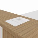 Ver imagem 5 de Mesa em L Executiva Diretor Direita 160cm x 170cm com Caixa de Tomadas e Porta Objetos F5 Office
