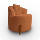Ver imagem 3 de Poltrona Orgânica Pé de Madeira para Sala Confortável e Reforçada Bouclé