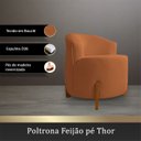 Ver imagem 2 de Poltrona Orgânica Pé de Madeira para Sala Confortável e Reforçada Bouclé