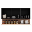 Ver imagem 5 de Armário de Cozinha Aéreo 118cm 3 Portas Duda Z34 Preto/freijó - Mpozenato