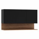 Ver imagem 2 de Armário de Cozinha Aéreo 118cm 3 Portas Duda Z34 Preto/freijó - Mpozenato