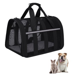 Bolsa Transporte Gato Cachorro Cao Pet Faixa Refletiva Animal de Estimaçao Pequeno Porte Passeio Laz