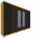 Ver imagem 2 de Guarda Roupa Casal Ripado 6 Portas 4 Gavetas com Espelho Absolut New Gelius Móveis