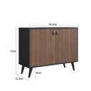 Ver imagem 4 de Aparador Buffet Retrô com 2 Portas Preto Freijó
