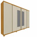 Ver imagem 2 de Guarda Roupa Casal Ripado 6 Portas 4 Gavetas com Espelho Absolut New 100% MDF Marrom/Marrome/Off White