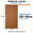 Ver imagem 5 de Kit Porta de Correr Lisa p/ Verniz Vanin 210x110cm Completa