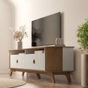 Ver mais imagens de Rack Ripado para TV até 80 Polegadas MDF 200cm Vivaldi Marrom Cinamomo/Off White