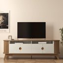 Ver imagem 1 de Rack Ripado para TV até 80 Polegadas MDF 200cm Vivaldi Marrom Cinamomo/Off White