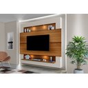 Ver imagem 1 de Painel para Tv 75" com Nicho e Prateleira Riviera 217 Carvalho New / Off White - Luapa