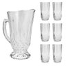 Cj 7pc Jarra C/6 Copos de Vidro Diamante 1,25l/260ml - 1
