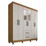 Guarda Roupa Casal 6 Portas com Espelho 2 Gavetas Cometa Sallêto Móveis - 3