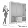 Guarda Roupa Casal 6 Portas com Espelho 2 Gavetas Cometa Sallêto Móveis - 4