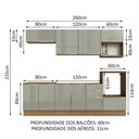 Ver imagem 4 de Armário de Cozinha Planejada 260cm Rustic/Cinza Lux Madesa 07