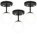 Ver imagem 1 de Kit 3 Lustre Plafon Orby Preto 23x14 cm
