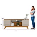 Ver imagem 5 de Rack para TV até 75 Polegadas MDF 180cm 2 Portas Tampo com Colorado Bege