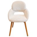Ver imagem 2 de Kit 2 Cadeiras Elos Domann Design Revestimento em Tecido Bouclé Off White e Base de Madeira