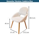 Ver imagem 6 de Kit 2 Cadeiras Elos Domann Design Revestimento em Tecido Bouclé Off White e Base de Madeira