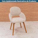 Ver imagem 5 de Kit 2 Cadeiras Elos Domann Design Revestimento em Tecido Bouclé Off White e Base de Madeira