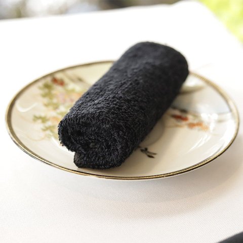 Toalha Oshibori Preto - Algodão, 20x20cm