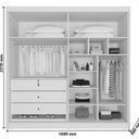 Ver imagem 4 de Guarda Roupa Solteiro com Espelho 4 Portas 3 Gavetas Nantes Marrom/Peroba/Off White