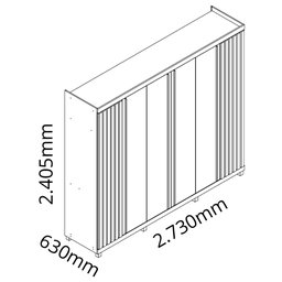 Guarda Roupa Casal 6 Portas 4 Gavetas Absolut New 100% MDF - 10