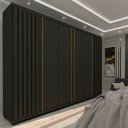 Ver imagem 1 de Guarda Roupa Casal 6 Portas 4 Gavetas Absolut New 100% MDF Cinza/Grafite