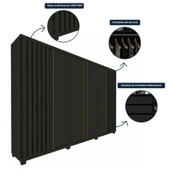 Guarda Roupa Casal 6 Portas 4 Gavetas Absolut New 100% MDF - 9