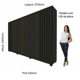 Guarda Roupa Casal 6 Portas 4 Gavetas Absolut New 100% MDF - 12