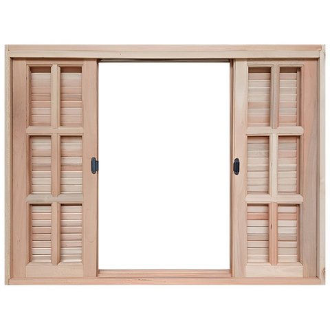 Janela de Madeira Veneziana de Correr Reto Eucalipto Bat de 14 Cm Linha Pop-1.00(l)x1.00(a)