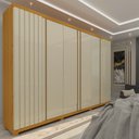 Ver imagem 1 de Guarda Roupa Casal 6 Portas 4 Gavetas Absolut New 100% MDF Marrom/Marrome/Off White